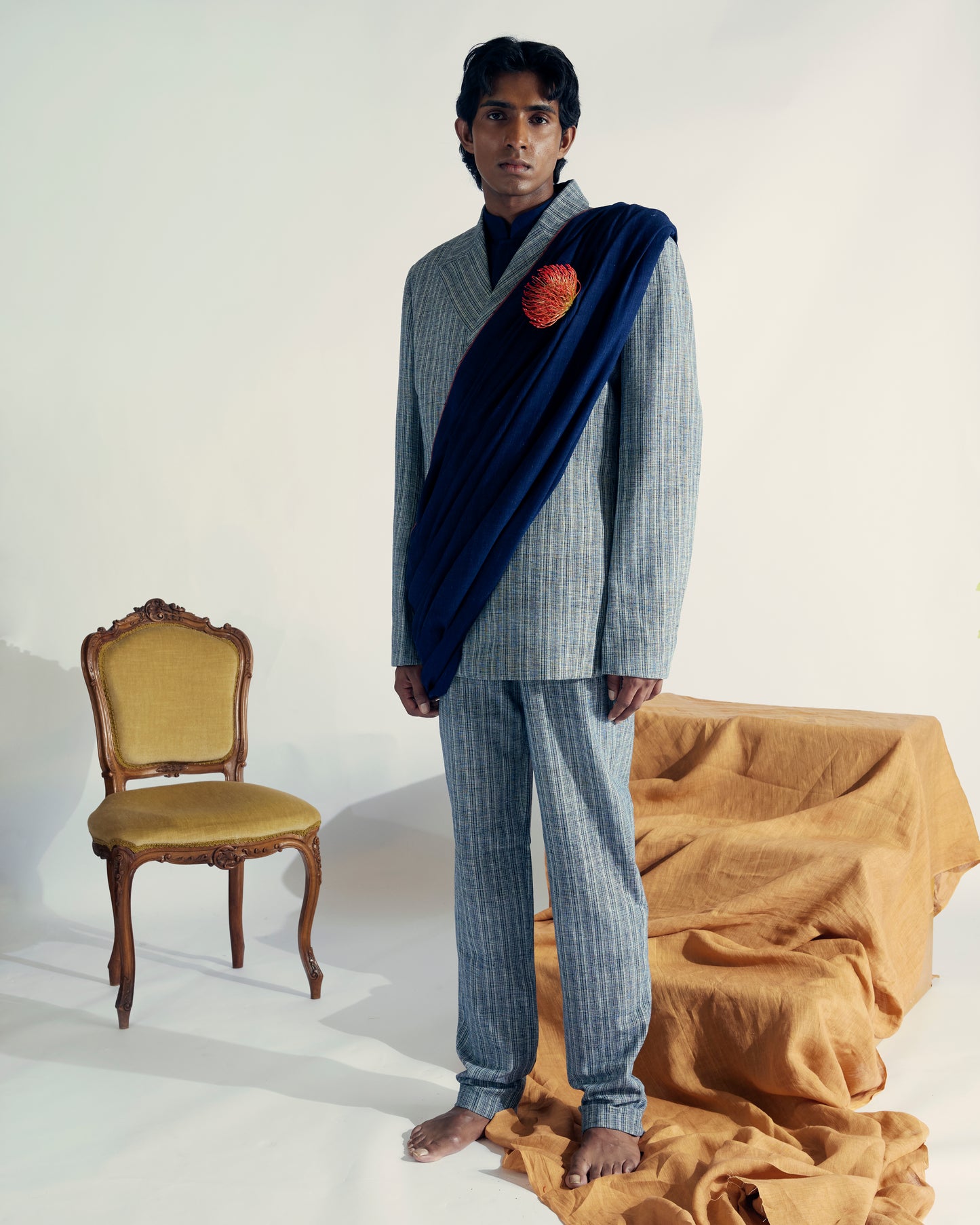 Indigo Pinstripe Jacket