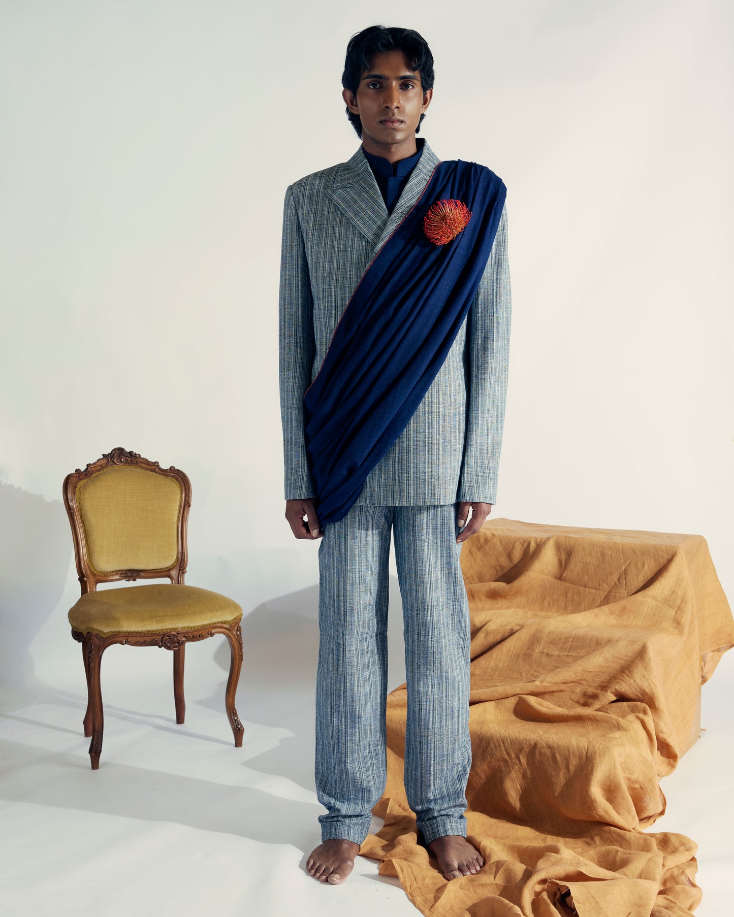 Indigo Pinstripe Jacket