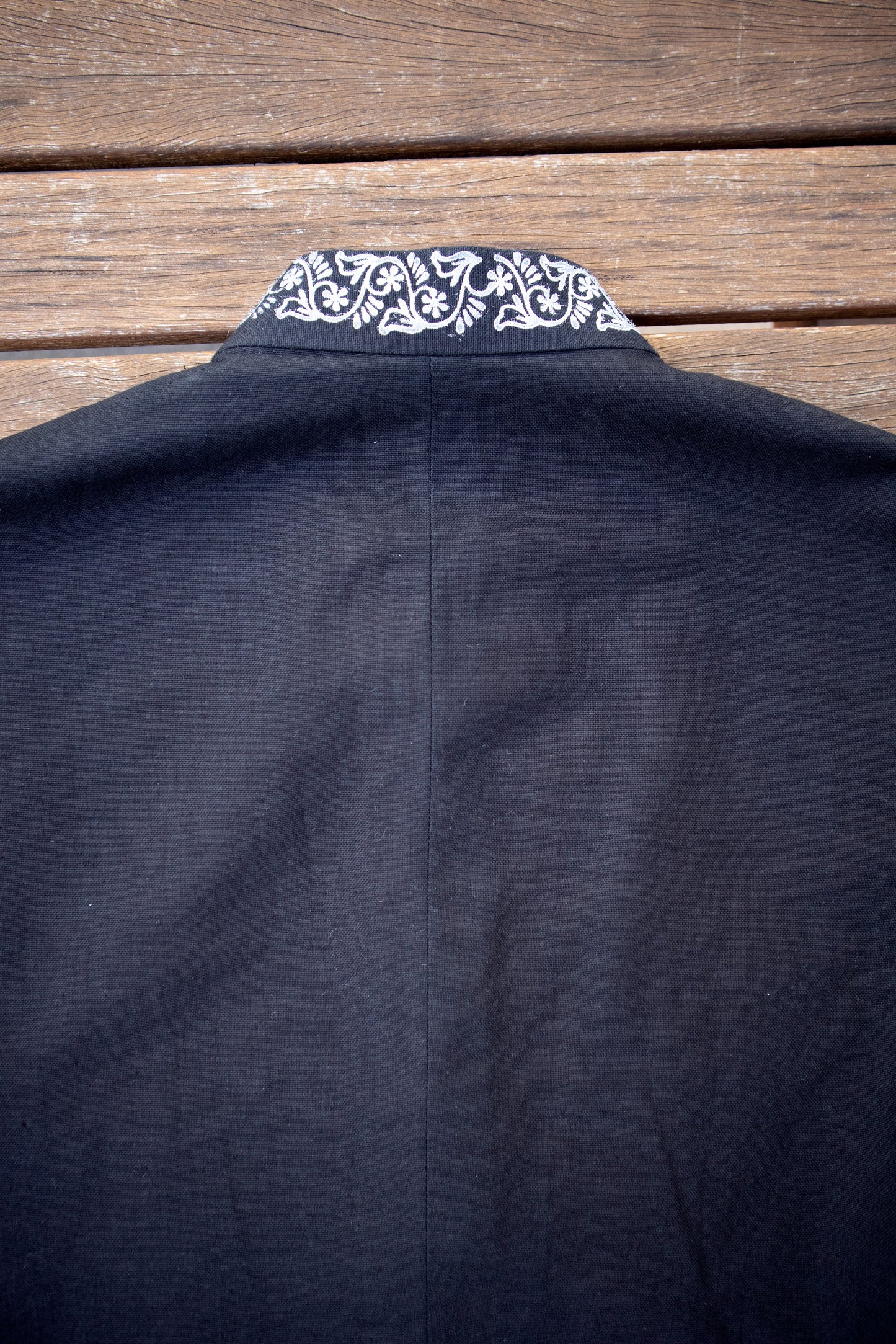 Black Printed Nehru Vest